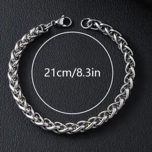 Men's Stainless Steel Twisted Cuban Chain Bracelet